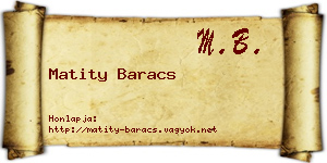 Matity Baracs névjegykártya